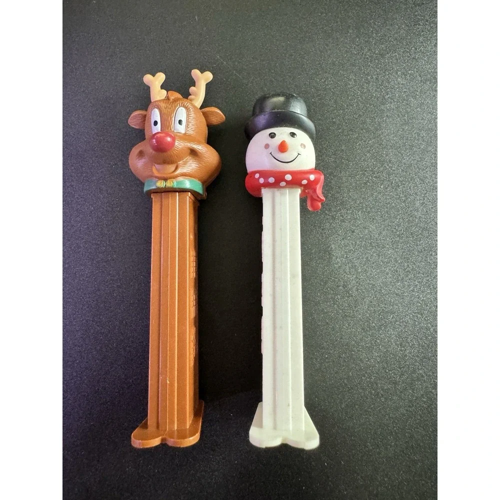 Lot Of Pez Dispensers (2) Frosty Snowman 2013 & Rudolph Reindeer 2012 Christmas